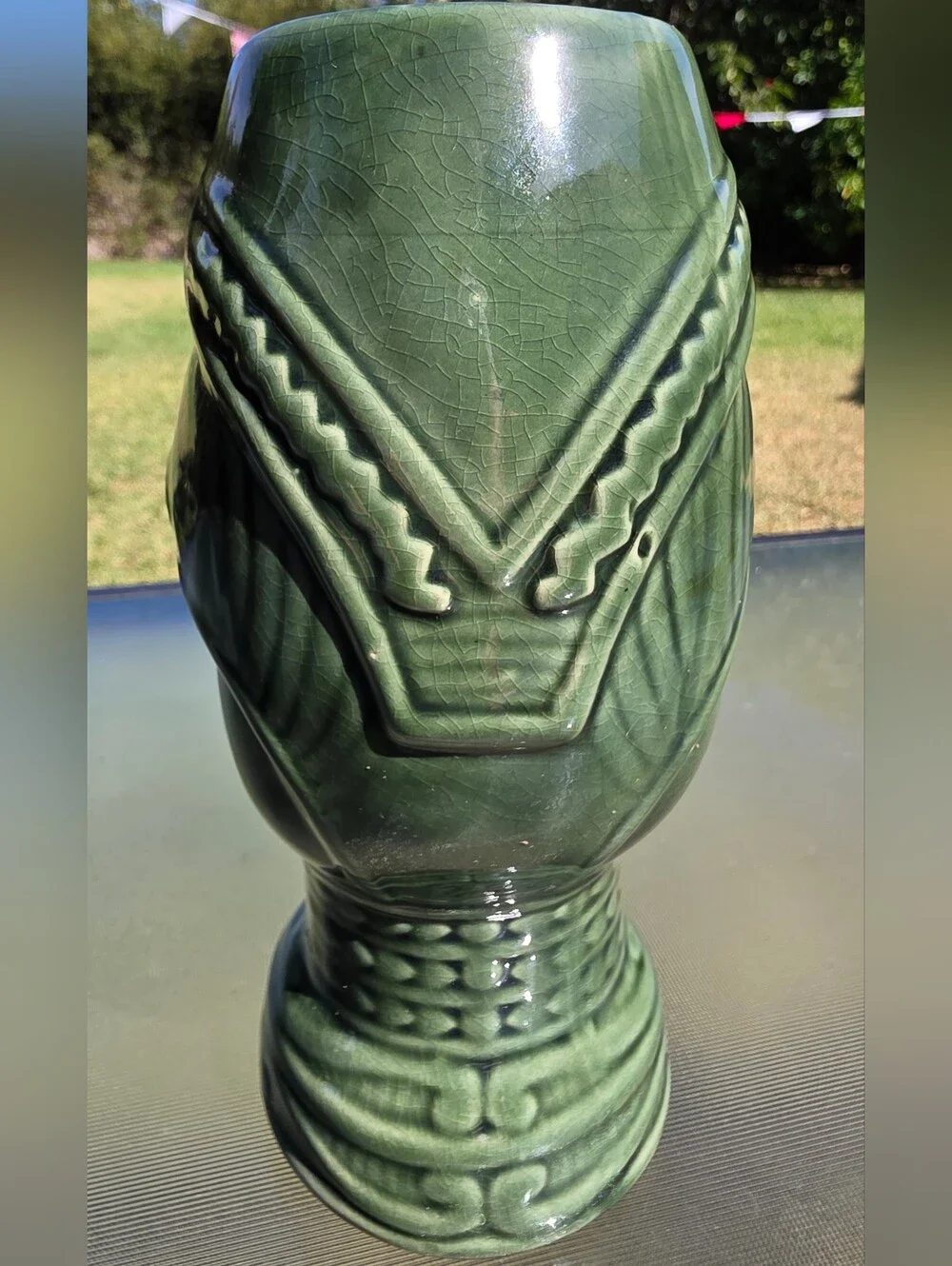 Vintage Jekyll & Hyde Club NYC Green Tiki Mug Headhunter 6.75”